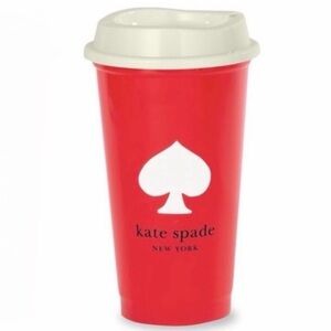 Kate Spade Vibrant Red Tumbler with Cream Lid